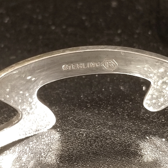 Burkhardt Vintage Sterling Silver Greek Key Cuff Bracelet - Picture 5 of 16